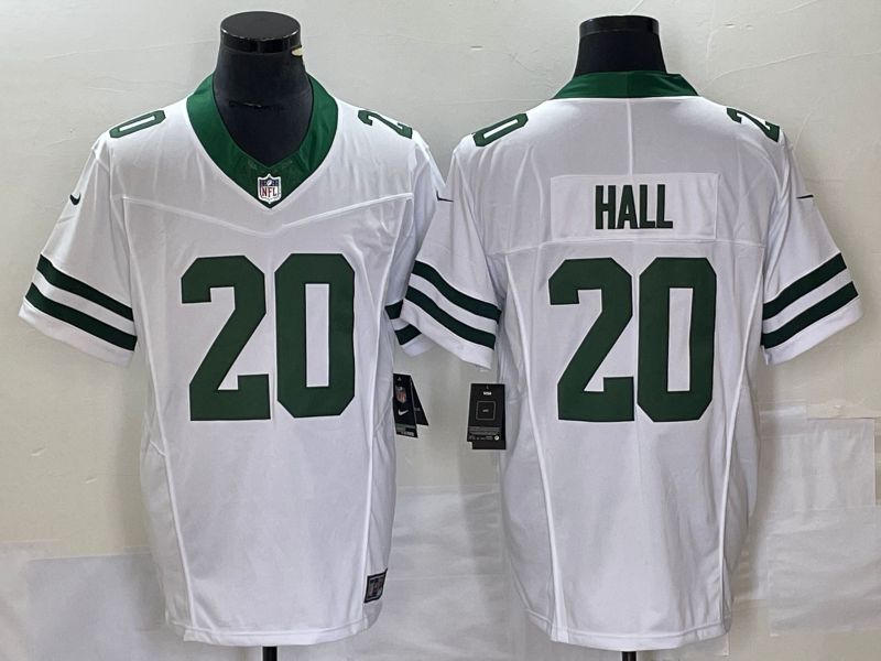 Men New York Jets #20 Hall White Nike Throwback Player Game NFL Jersey->youth mlb jersey->Youth Jersey